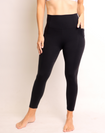 high waisted post pregnancy support leggings in black
