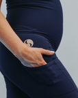 ** CLEARANCE ** Maternity Bike Shorts - Ryan Ribbed Navy