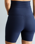 Maternity Bike Shorts - Ryan Ribbed Navy