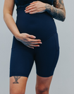 Maternity Bike Shorts - Ryan Ribbed Navy