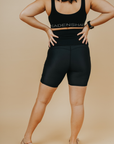 High Waisted Maternity Shorts - Classic Bike Shorts Black