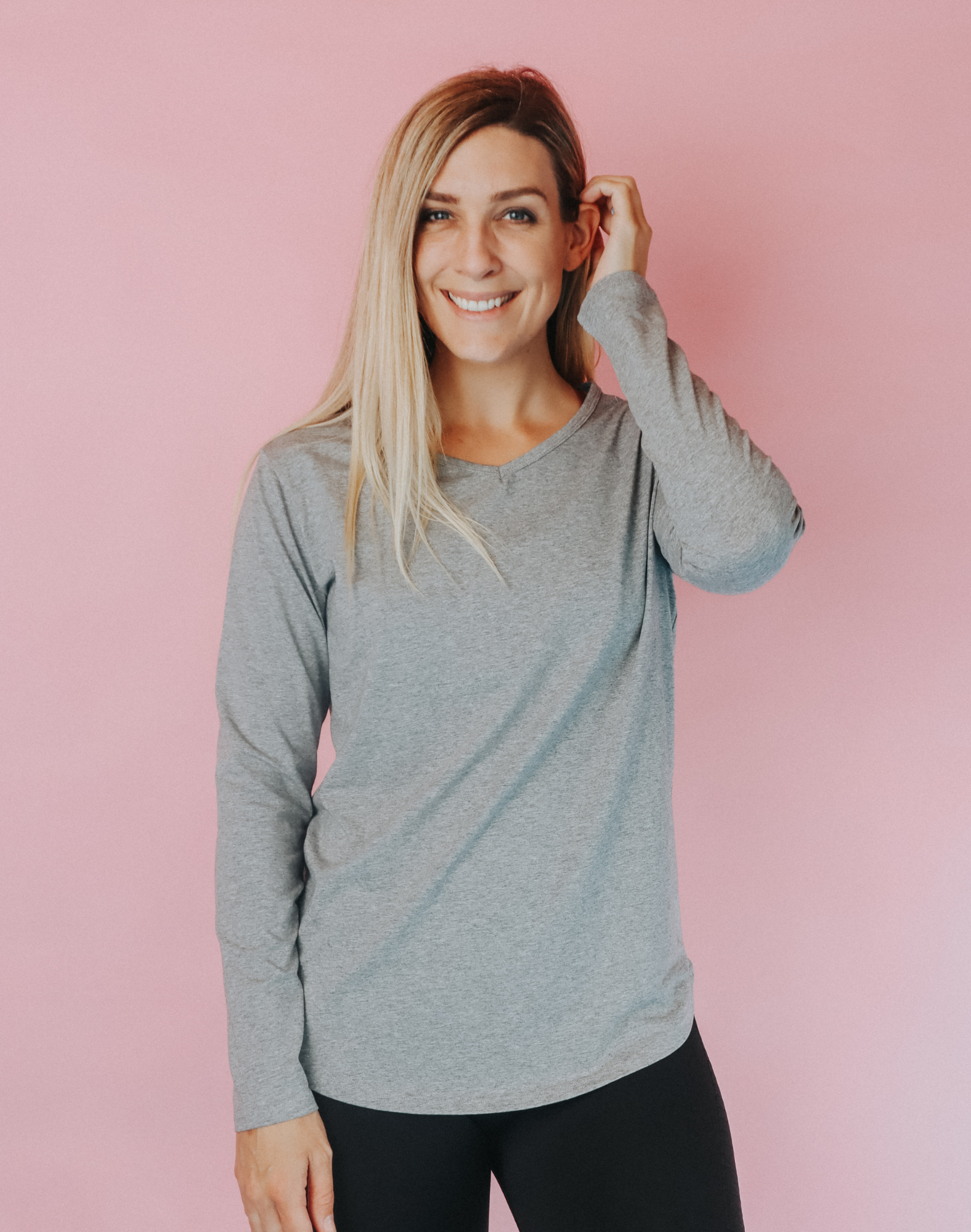 ** CLEARANCE ** Non BF - Women&#39;s Long Sleeve T-shirt - Cruise Top Grey