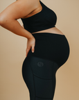 Maternity Leggings - Classic 7/8 Length w Pockets Black