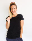 ** CLEARANCE ** Non BF - Women's Bamboo Tee - Workout Tee Black