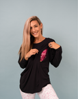 ** CLEARANCE ** Maternity Top - Deluxe Long Sleeve Black