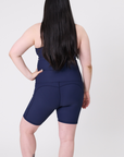 Maternity Bike Shorts - Ryan Ribbed Navy