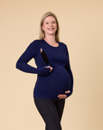 Maternity Top - Bamboo Long Sleeve Tui Blue