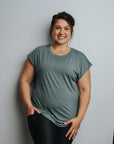 ** CLEARANCE ** Breastfeeding Top - Luxe Tee Sage