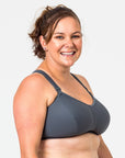 ** CLEARANCE ** Plus Cup Size (H-J Cup) Nursing Bras - Luxe Bra Charcoal