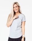 ** CLEARANCE ** Breastfeeding T-Shirt - Scoop Tee Grey