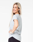 ** CLEARANCE ** Breastfeeding T-Shirt - Scoop Tee Grey