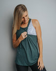 ** CLEARANCE ** Breastfeeding Tank - Twist Back Juniper